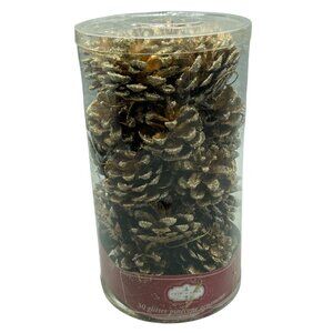 30 Glitter Pinecone Ornaments Trim A Home Sparkling Holiday Gold Christmas READ
